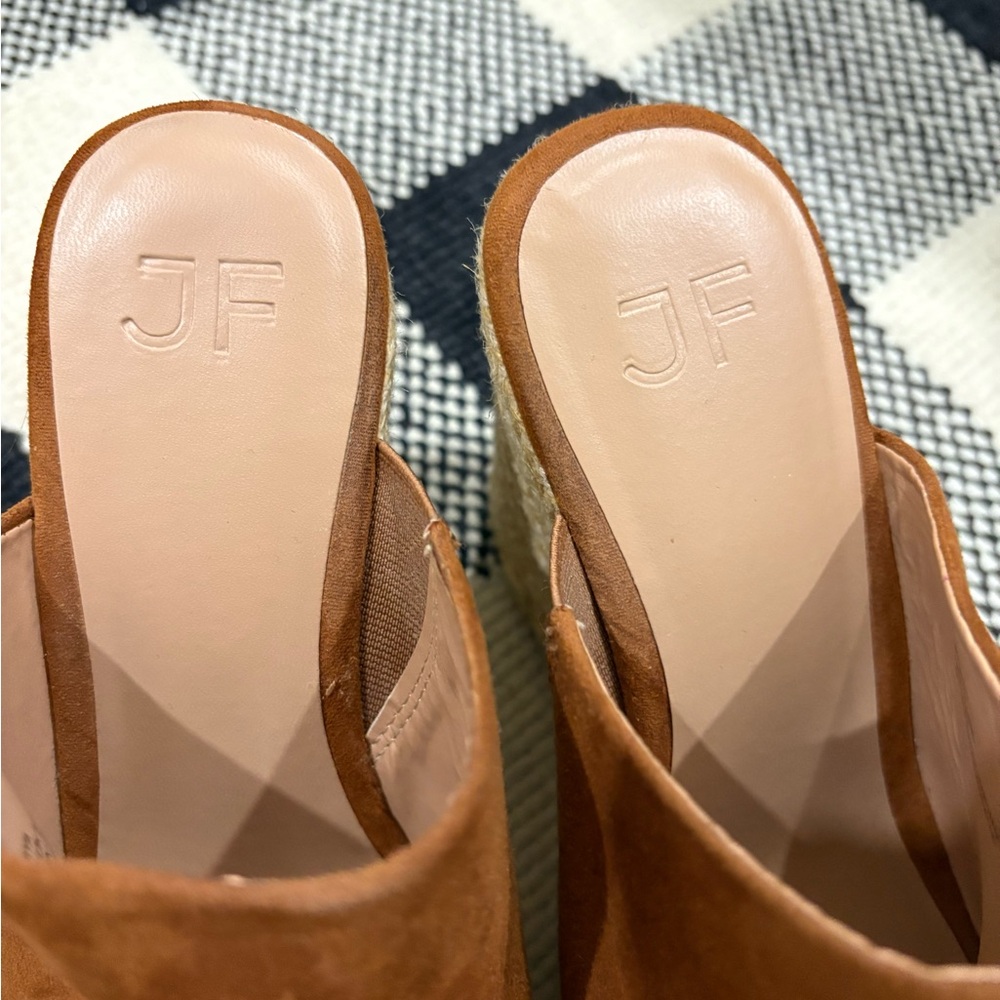JustFab Tan Suede Wedge Sandals, very good condition - Picture 3 of 5
